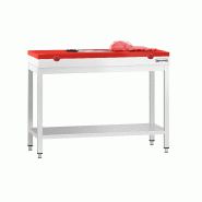 Table inox de découpe avec plan rouge - Profondeur 700 mm | Ggm - 1000_0