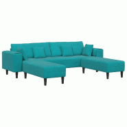 VidaXL Canapé avec coussin 3 pcs Turquoise Velours Modèle Vega ProDesk Advance - Matériau naturel 3335180