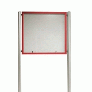 Vitrine d'extérieur sur pied cadre rouge 16 x A4 - 2 serrures Vitrine d'extérieur sur pied cadre rouge 16 x A4 - 2 serrures