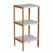WellHome - Étagère à 3 niveaux en bambou 34x33x78cm - marron WH17014