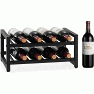 COSTWAY Porte‑vin métallique à 2 niveaux, support autonome pour 8 bouteilles, porte‑bouteilles stable pour cuisine, bar, garde‑manger et cave