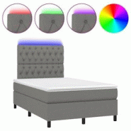 Décoshop26 - Lit LED avec sommier, tête de lit réglable et matelas 120x200 cm en tissu gris foncé - TDL0208405 - gris 3001538582720 Décoshop26 - Lit LED avec sommier, tête de lit réglable et matelas 120x200 cm en tissu gris foncé - TDL0208405 - gris 3001538582720