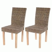 Décoshop26 - Lot de 2 chaises de salle à manger coins et bords arrondis en kubu rotin 04_0007392 - 3000262101023 Décoshop26 - Lot de 2 chaises de salle à manger coins et bords arrondis en kubu rotin 04_0007392 - 3000262101023