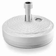 Deuba Prosperplast - Pied de parasol rond en polyéthylène à motif tressé, 39 x 39 x 13 cm, blanc - blanc plastique ZA1238
