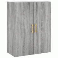Helloshop26 - Armoire murale rangement sonoma gris 69,5 x 34 x 90 cm design pratique évitant l'encombrement en bois gris 02_0048580 - gris Bois massi