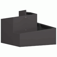 Helloshop26 - Cache-pot de jardin design moderne extérieur 60 x 60 x 50 cm en acier noir 02_0052211 - noir métal 3000237301076