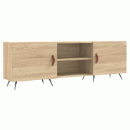 Helloshop26 - Meuble TV pratique avec rangement spacieux 150 x 30 x 50 cm en bois d'ingénierie chêne sonoma 02_0048700 - Bois massif 3000235427174