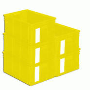 Lot de 5 caisses plastiques cp 85 litres jaunes_0