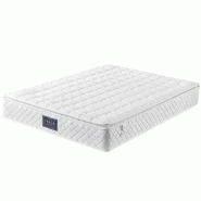 Merax Matelas à ressorts, matelas en mousse froide 7 zones, ressorts ensachés, 140x200 cm, niveau de dureté H3, hauteur 25 cm, certifié Oeko-Tex -