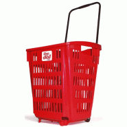 Panier couleur 52 litres à roulettes - Rouge