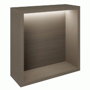 Présentoir Cage noyer foncé avec LED 38,4x14,5x38,4cm