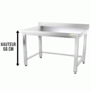 Table de travail en inox soubassement 1200 x 700 mm adossée avec renfort PREMIUM / GOLDINOX - gris inox 3701770802142 Table de travail en inox soubassement 1200 x 700 mm adossée avec renfort PREMIUM / GOLDINOX - gris inox 3701770802142