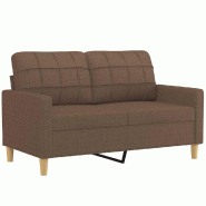 VidaXL Canapé à 2 places Marron 120 cm Tissu Modèle Kervanelle - 359086