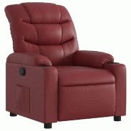 VidaXL Fauteuil inclinable Rouge bordeaux Similicuir Modèle Serviora - 374137
