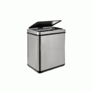 WellHome - Poubelle Intelligente 30L de couleur Grise 35,5x26x43,5cm - Ouverture Automatique/Manuelle - argenté inox WH15548