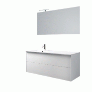 AQA Design Composition de salle de bain en mélamine baignoire gauche 4 pièces IGEA blanc mat L.121 P.46,5 H.190 MPIG42-O1 - blanc Bois manufacturé