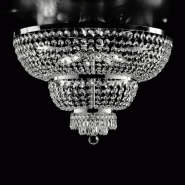 Bonetti Illumina Mozart Plafonnier en fer et laiton chromé avec strass 8 lumières H.48 d.65 BL189-PL8-CR - gris 8050713214807