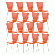 CLP Lot de 16 chaises Aaron Orange - orange Bois manufacturé 151423309