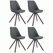 Décoshop26 - 4 chaises de salle à manger style scandinave en tissu gris foncé pieds rond en bois marron CDS10341 - marron 3000476369608 Décoshop26 - 4 chaises de salle à manger style scandinave en tissu gris foncé pieds rond en bois marron CDS10341 - marron 3000476369608