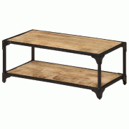 Décoshop26 - Table basse de salon design rustique industriel 90 x 45 x 35 cm bois de manguier et fer DEC037213 - Bois massif 3000263163228