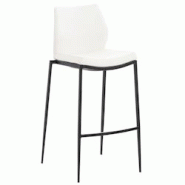 Décoshop26 - Tabouret de bar x1 repose-pieds design moderne empilable en PVC blanc 4 pieds en métal noir 10_0005202 - blanc 3000252512457 Décoshop26 - Tabouret de bar x1 repose-pieds design moderne empilable en PVC blanc 4 pieds en métal noir 10_0005202 - blanc 3000252512457