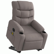 Fauteuil inclinable de massage électrique Taupe Tissu Modèle Ovessia - 8721012219083
