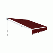 Helloshop26 - Store banne rétractable 245 x 200 cm angle ajustable 40°-100° utilisable balcon jardin en aluminium rouge 20_0013626 - 3000227849472