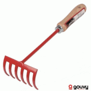 Petit Râteau 5 Dents Gouvy - Manche Bois - 30 cm - Fabriqué en France_0