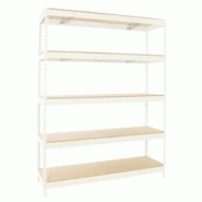 PROREGAL Étagère pour Charges Lourdes WOOD BEAST FIVE | HxLxP 200x240x45cm | 400kg par Niveau | Blanc - blanc métal PR_RS18-96 PROREGAL Étagère pour Charges Lourdes WOOD BEAST FIVE | HxLxP 200x240x45cm | 400kg par Niveau | Blanc - blanc métal PR_RS18-96