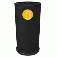 Stil Casa poubelle de tri sélectif, Ø 35 x h. 72 cm, acier peint, trois compartiments, pictogramme magnétique, 70 litres, noir. - 873 N Stil Casa poubelle de tri sélectif, Ø 35 x h. 72 cm, acier peint, trois compartiments, pictogramme magnétique, 70 litres, noir. - 873 N