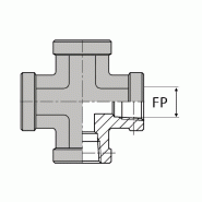Té croix femelle NPT - CXFNPT 1/8 - Ø FP 1/8'' - Ø FP 8.48 mm