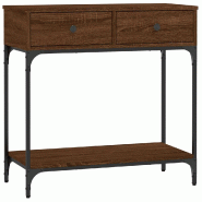Table console chêne marron 75x34,5x75 cm bois d'ingénierie Modèle Orion Compact - 833402