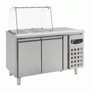 Table réfrigérée avec verre 2 portes l1360mm 7950.0410 COMBISTEEL