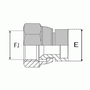 Adaptateur - Droit femelle tournant JIC x extrémité à souder bout à bout - 1"5/8' , 41.27 , 42.4