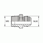 Adaptateur droit mâle gaz conique x mâle Komatsu® - MGCO1/4 / MKO (JIS)14X150 - Ø 13.15 mm