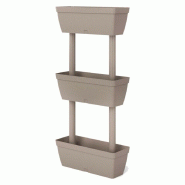 ArtPlast - Jardinière verticale à 3 niveaux 49x16,1x22 cm, grise - Collection LOLEGO VEG RESIN - gris plastique polypropylène 92853