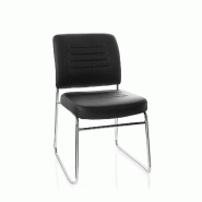 Chaise de conférénce / Chaise visiteur / Chaise TONSO V simili cuir noir hjh OFFICE - noir plastique 706770