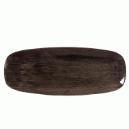 Churchill 6 x Plaque Chef's rectangulaire 35,5x18,9cm STONECAST PATINA iron black - noir porcelaine paibxo141