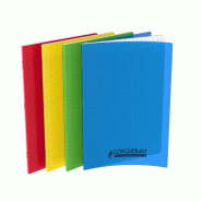CONQUERANT Lot de 10 Cahier Classique PP piqué A4, 96p./48 feuilles 90g/m², Séyès, coloris assortis (4) - 3020120118420