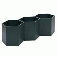 Décoshop26 - Lot de 3 carrés potagers surélevés bacs hexagonaux 1 380 L 77x264x100 cm en acier galvanisé vert revêtement 04_0008849 - acier 3000