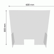 Ecran de séparation transparent pour accueil ou comptoir 60x80 cm