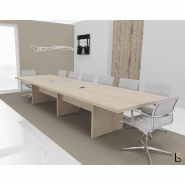 Grande table de réunion rectangulaire TAK - Mobel Linea. - Oui, Acacia clair, 400_0