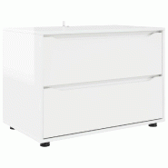Helloshop26 - Armoire de rangement minimaliste pratique 80 x 48 x 57 cm avec tiroirs en bois d'ingénierie blanc brillant 02_0054595 - blanc Bois mass