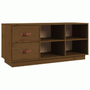 Helloshop26 - Banc à chaussures bottes commode étagère meuble entrée rangement 100 x 34 x 45 cm bois de pin massif marron 02_0022977 - marron Bois