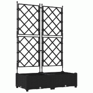 Helloshop26 - Lot de 2 cache-pots modernes extérieur 80 x 40 x 125,5 cm durable chic en acier noir 02_0058535 - noir acier 3000240645259