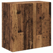 Helloshop26 - Meuble TV mural rectangulaire minimaliste avec rangement multiples 59,5 x 31 x 60 cm en bois d'ingénierie bois ancien 02_0055028 - Bois
