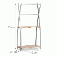 Helloshop26 - Porte-serviettes sur pied design 93 cm bambou et acier 13_0002281 - Bambou 3000118818983