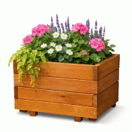 IvoQ Jardinière Carrée en Bois - Pour Extérieur & Intérieur - Bac à Fleurs en Bois de Luxe - Certifié FSC - 40x40x32 cm - 8721335300819