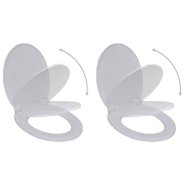 Lot de deux abattant wc avec frein de chute plastique blanc 02_0002955