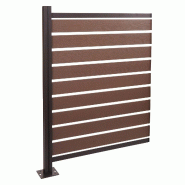 Mendler Alu clôture pour poubelles HWC-K57, élément d'extension habillage de poubelle, aspect bois extensible 130x100x6cm ~ brun - marron métal 96947